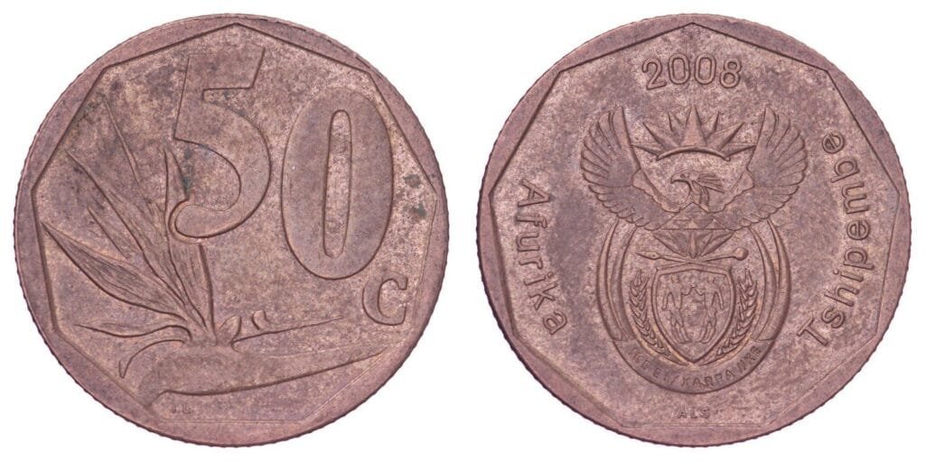 SOUTH AFRICA 50 cents 2008 / Africa Tshipembe / VF