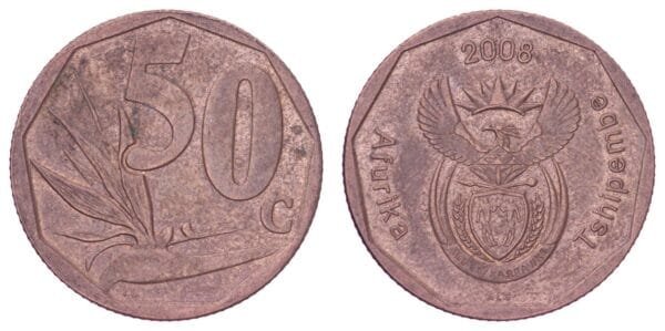 SOUTH AFRICA 50 cents 2008 / Africa Tshipembe / VF