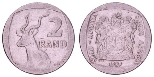 SOUTH AFRICA 2 rand 1989 / South Africa - Suid-Afrika / VF