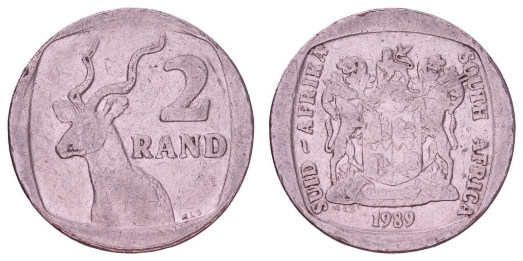 SOUTH AFRICA 2 rand 1989 / South Africa - Suid-Afrika / VF