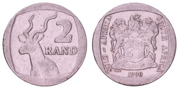 SOUTH AFRICA 2 rand 1990 / South Africa - Suid-Afrika / VF