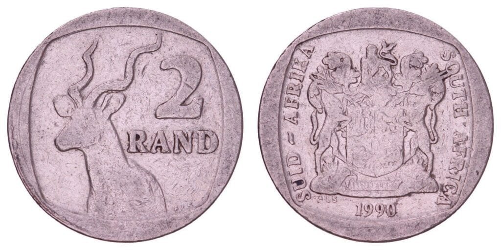 SOUTH AFRICA 2 rand 1990 / South Africa - Suid-Afrika / VF