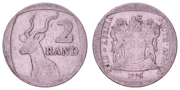 SOUTH AFRICA 2 rand 1990 / South Africa - Suid-Afrika / VF