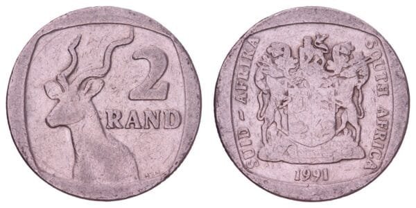 SOUTH AFRICA 2 rand 1991 / South Africa - Suid-Afrika / VF