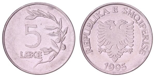ALBANIA 5 leke 1995 XF