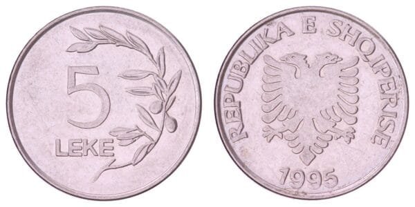 ALBANIA 5 leke 1995 XF