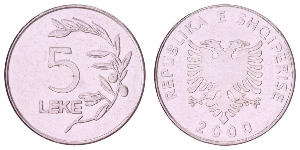ALBANIA 5 leke 2000 XF