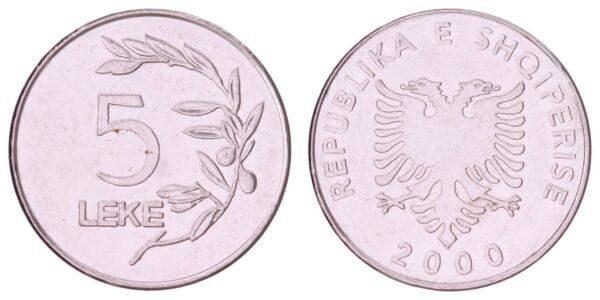 ALBANIA 5 leke 2000 XF