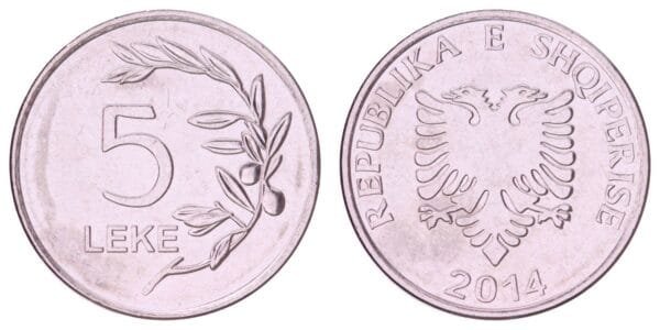 ALBANIA 5 leke 2014 XF