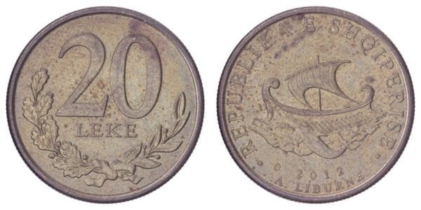ALBANIA 20 leke 2012 VF+