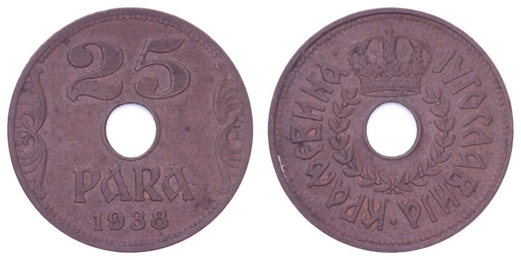 JUGOSLAVIJA 25 para 1938 VF