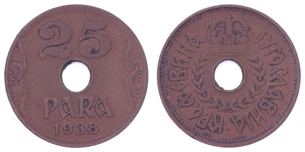 JUGOSLAVIJA 25 para 1938 VF
