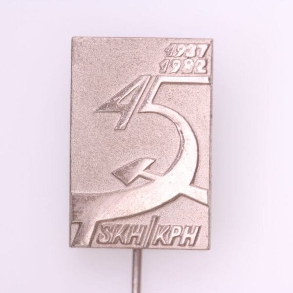 YUGOSLAVIA 45th Anniversary of Croatian Communist Party / 1937-1982 / vintage lapel pin