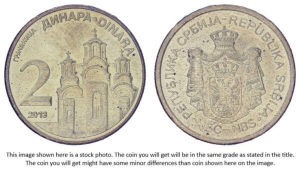 SERBIA 2 dinara 2013 XF
