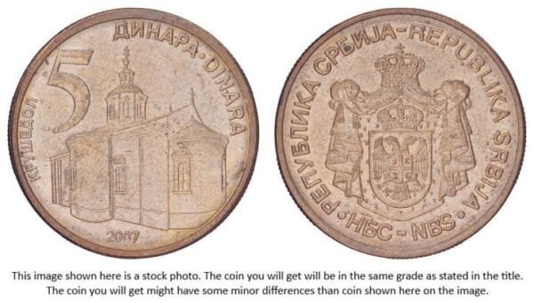 SERBIA 5 dinara 2007 XF