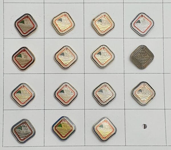 YUGOSLAVIA Serbia / Communist Youth Labour Action / ORA Deliblatski Pesak / lapel pins lot / 15 pcs.