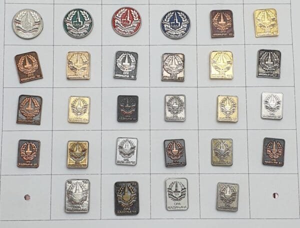YUGOSLAVIA Serbia / Communist Youth Labour Action / ORA Kadinjača / lapel pins lot / 28 pcs.