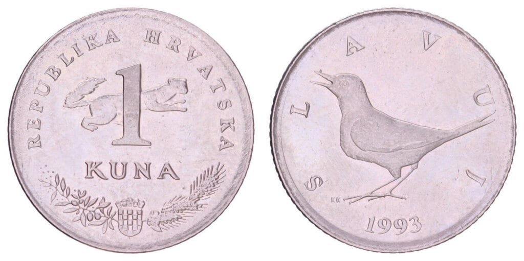 CROATIA 1 kuna 1993 / Croatian text / UNC-