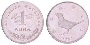 CROATIA 1 kuna 1993 / Croatian text / UNC-