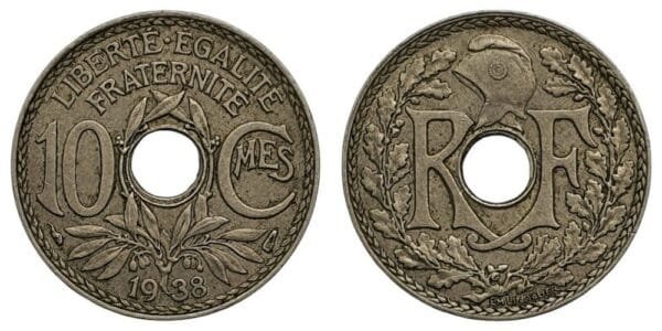 FRANCE 10 centimes 1938 VF