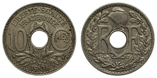 FRANCE 10 centimes 1938 VF