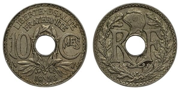 FRANCE 10 centimes 1936 VF+