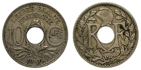 FRANCE 10 centimes 1936 VF