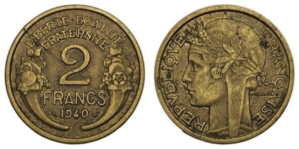 FRANCE 2 francs 1940 VF