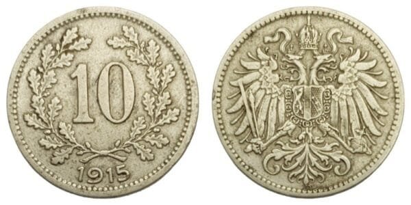 AUSTRIA 10 heller 1915 VF