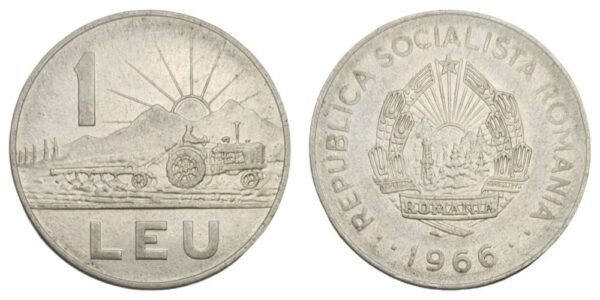 ROMANIA 1 leu 1966 VF