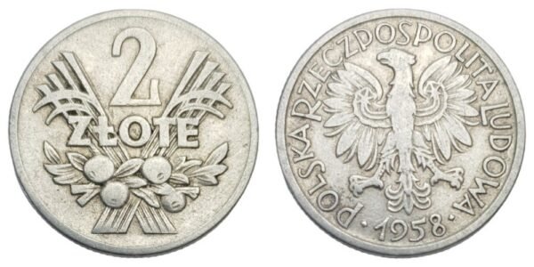 POLAND 2 zloty 1958 VF
