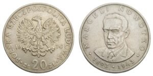 POLAND 20 zloty 1976 / Marceli Nowotko / VF