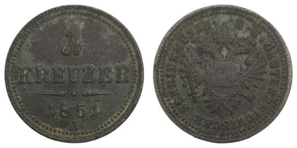 AUSTRIA 1 kreuzer 1851A VF-