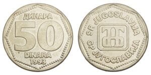 YUGOSLAVIA 50 dinara 1993 XF+