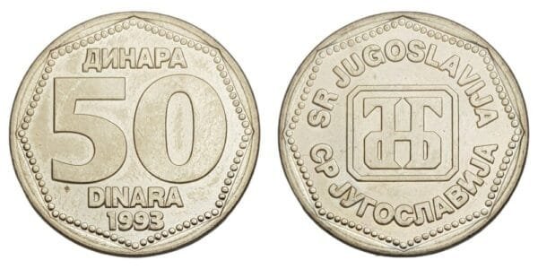 YUGOSLAVIA 50 dinara 1993 XF+