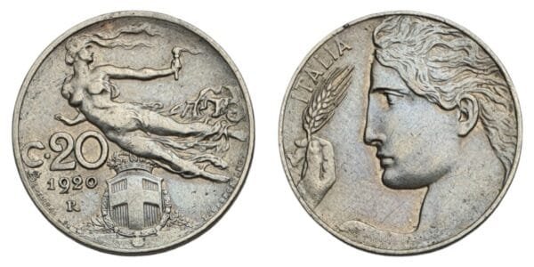 ITALY 20 centesimi 1920 VF