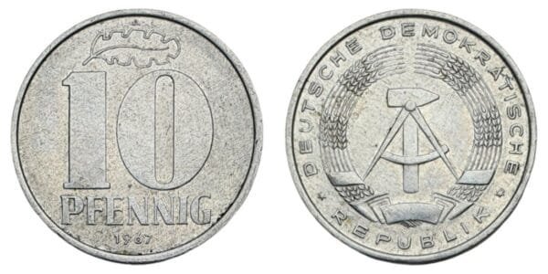 GERMANY 10 pfennig 1967 / East GDR / VF