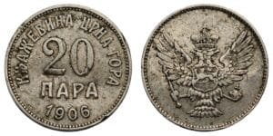 MONTENEGRO 20 para 1906 F
