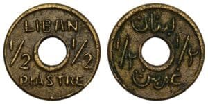 LEBANON 1/2 piastre ND(1941) VF
