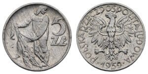 POLAND 5 zloty 1959 VF