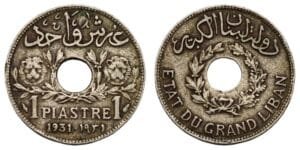 LEBANON 1 piastre 1931 VF