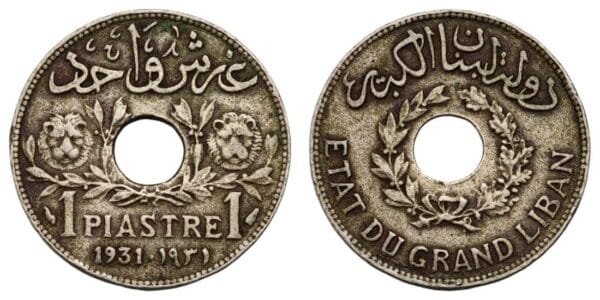 LEBANON 1 piastre 1931 VF
