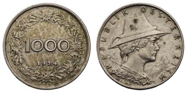 AUSTRIA 1000 kronen 1924 VF