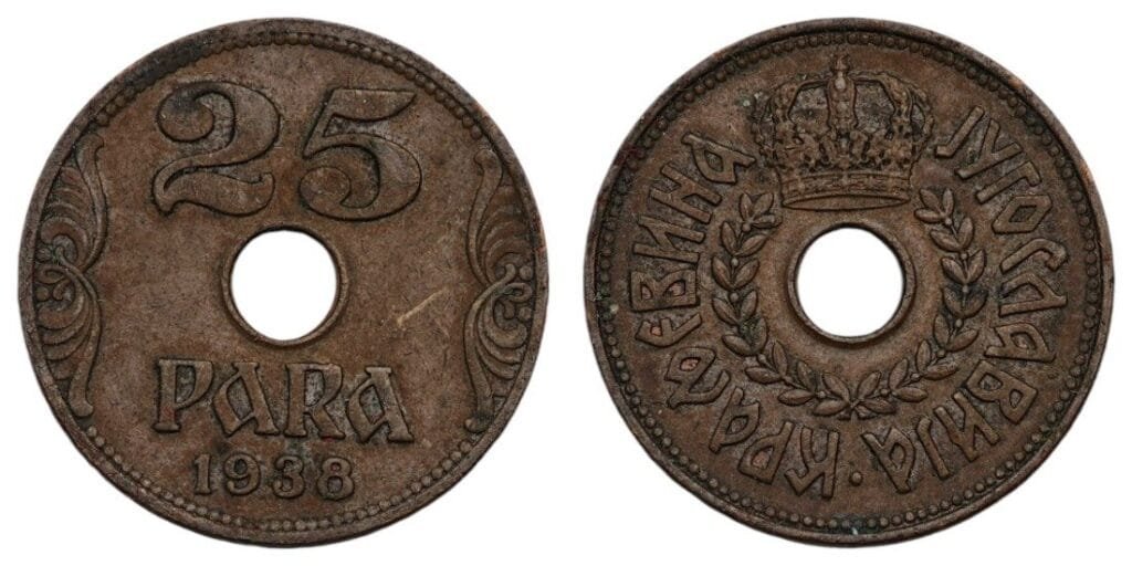 JUGOSLAVIJA 25 para 1938 VF