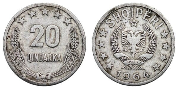 ALBANIA 20 qindarka 1964 VF