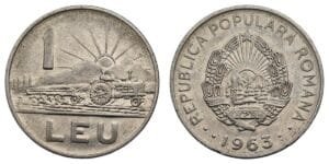 ROMANIA 1 leu 1963 VF