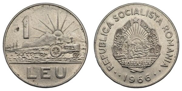 ROMANIA 1 leu 1966 VF