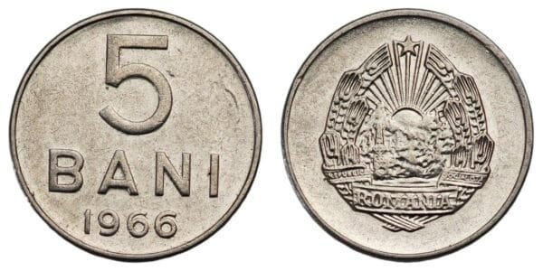 ROMANIA 5 bani 1966 XF