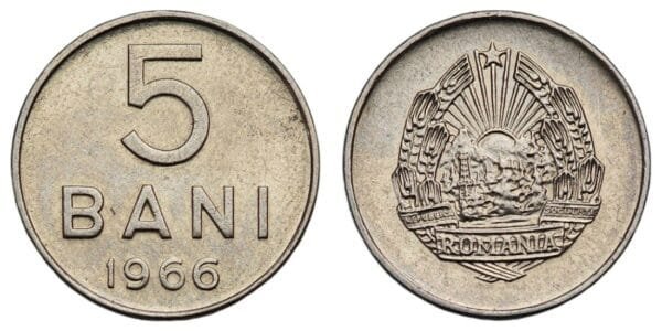 ROMANIA 5 bani 1966 XF