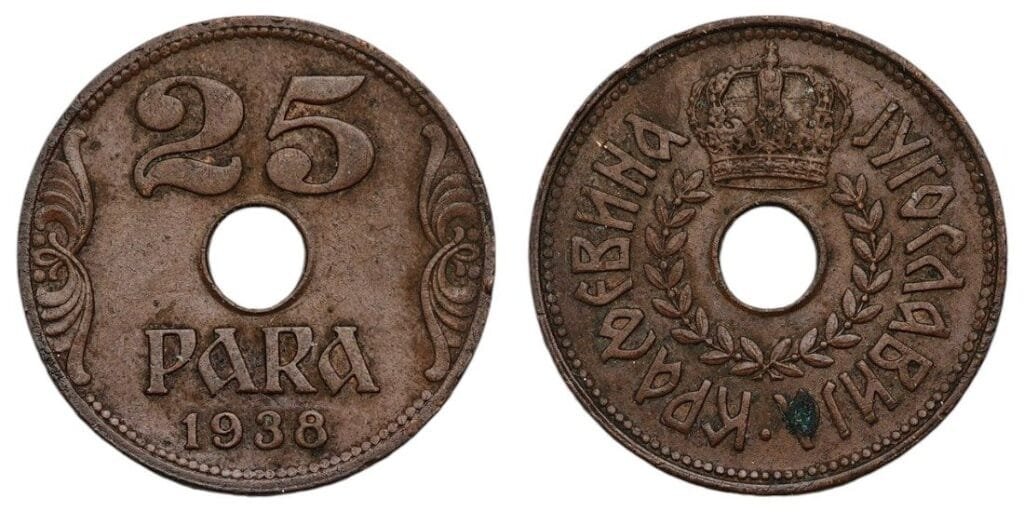 JUGOSLAVIJA 25 para 1938 VF-